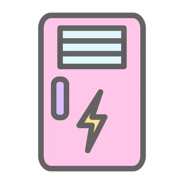 Ροζ Παστέλ Εικονίδιο Κουτί Σύνδεσης Αντιπροσωπεύει Ένα Ηλεκτρικό Περίβλημα Που — Διανυσματικό Αρχείο
