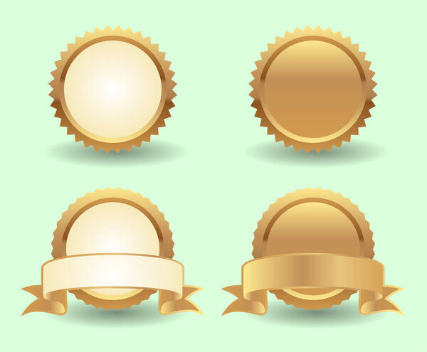 Vector drawing. Blank medal templates