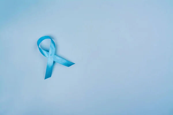 Blue Ribbon Symbol Mens Health Suicide Prevention Mental Health Testicular — Stock Photo, Image