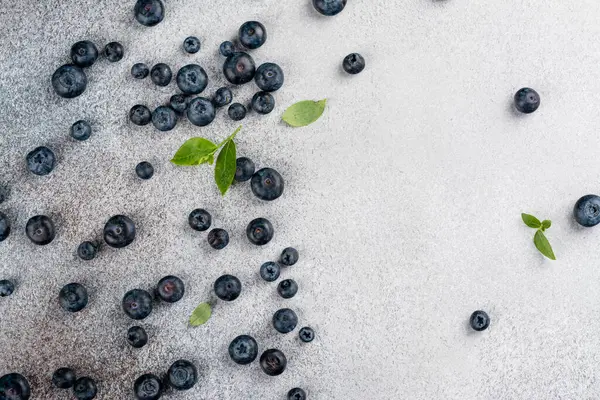 Fresh Blueberry Stone Table International Blueberry Month July Background Bilberry Royalty Free Stock Images
