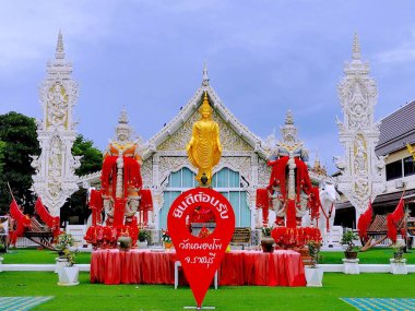 Wat Nong Pho, Nong Pho. Wat Thai beyaz tapınağı, Photharam Ratchaburi Tayland
