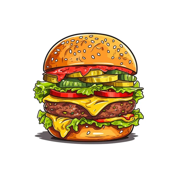 Domates ve sığır etli hamburger.