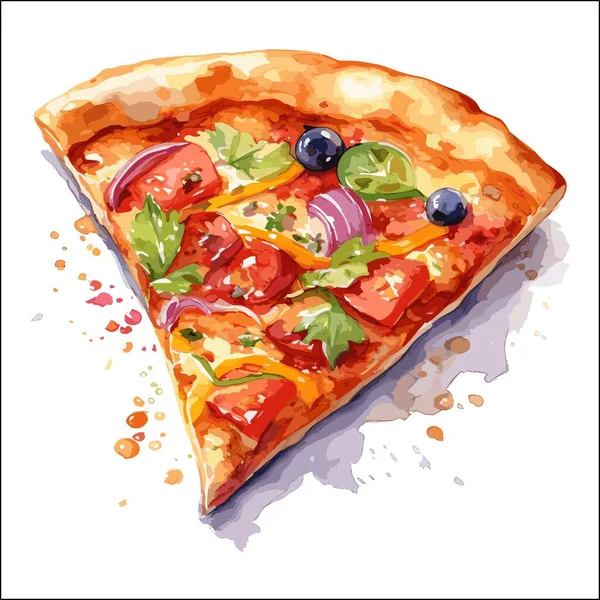 Domatesli, peynirli ve fesleğenli bir pizza.