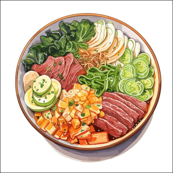 Comida Verduras Asiáticas — Vector de stock