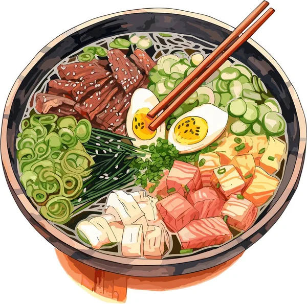 Gambar Vektor Dari Makanan Korea - Stok Vektor