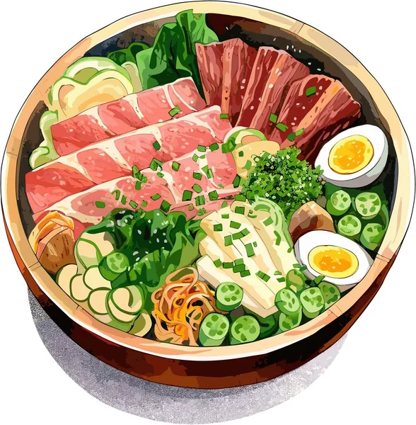 Cuisine Coréenne Traditionnelle Riz Cuisine Coréenne — Image vectorielle