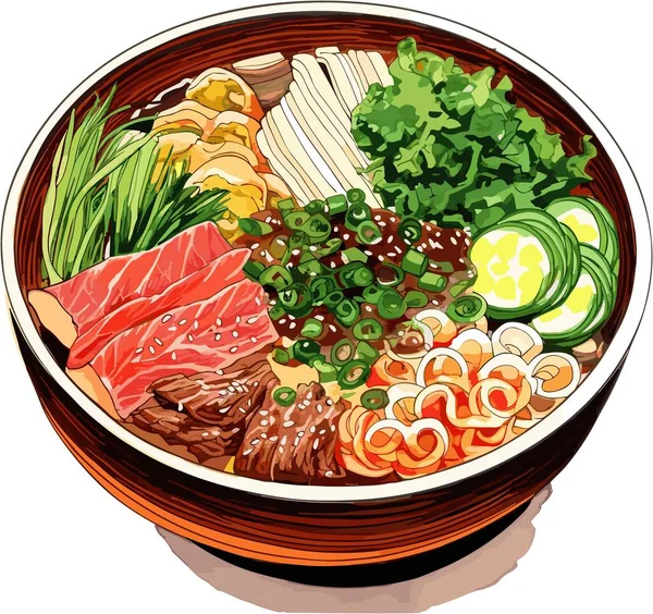 Vektor Illustration Der Köstlichen Asiatischen Küche — Stockvektor