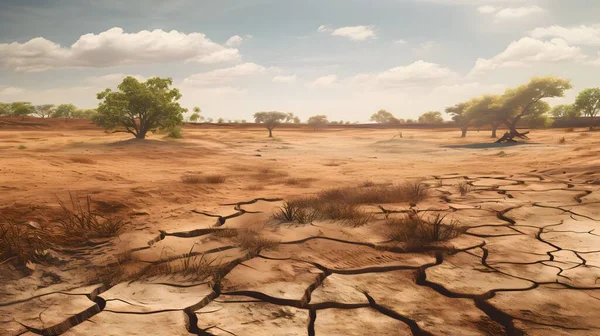 cracked soil and dry trees, global warming, climate change, global warming, drought concept, global warming