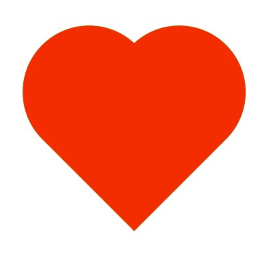 Beyaz arka plan üzerinde izole kırmızı kalp simgesi