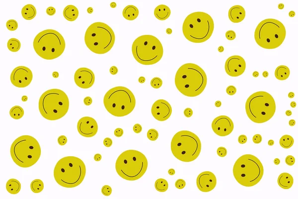 Ikony Uśmiechu Ustawione Płaskim Stylu Wektor Ilustracja Emotikony — Zdjęcie stockowe