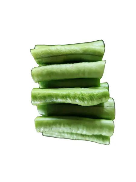 Okra Verde Proaspăt Fundal Alb — Fotografie, imagine de stoc