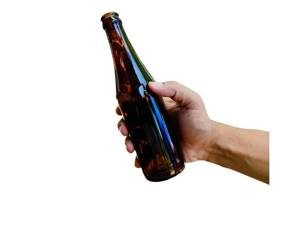 Бутылка Пива Руке — стоковое фото