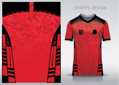 Desen tasarımı, illüstrasyon, spor tişörtü için tekstil arka planı, futbol kulübü için futbol forması modeli. tutarlı ön görünüm