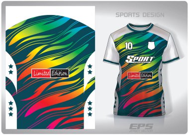 Vector sports shirt background image.Colorful Rainbow Watermark pattern design, illustration, textile background for sports t-shirt, football jersey shirt clipart