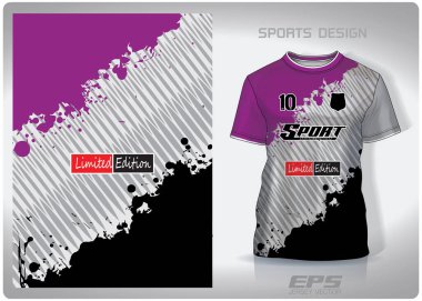 Vector spor gömlek arka plan görüntüsü. Siyah mor salata fırça desenli tarak desen tasarımı, illüstrasyon, spor tişörtü için tekstil arka plan, futbol forması
