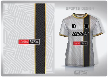 Vector spor gömlek arkaplan görüntüsü. Altın desenli labirent tasarımı, illüstrasyon, spor tişörtü için tekstil arka planı, futbol forması tişörtü.
