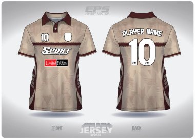 EPS forması spor gömlek vektörü. Kahverengi kumaş desenli tasarım, illüstrasyon, poloshirt sporları için tekstil arka plan, futbol forması poloshirt