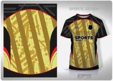 Vektör spor gömleği arkaplan resmi. Zorunlu olarak lekelenmiş siyah altın desenli tasarım, illüstrasyon, spor tişörtü için tekstil arka plan, futbol forması