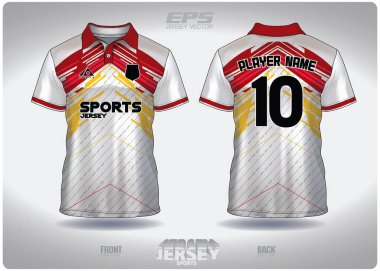 EPS forması spor gömlek vektörü. Beyaz noktalı yağmur desenli tasarım, illüstrasyon, poloshirt sporları için tekstil arka plan, futbol forması poloshirt