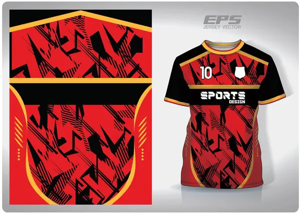 Siyah kırmızı metal plaka tasarımı, illüstrasyon, spor tişörtü için tekstil arka planı, futbol kulübü için futbol forması modeli. tutarlı ön görünüm