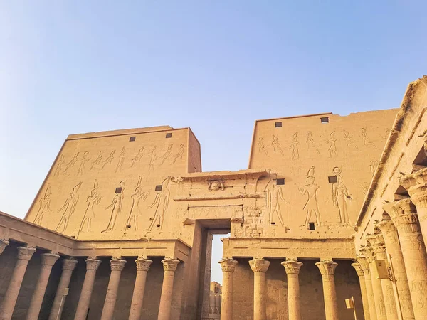 Edfu Sitio Del Templo Ptolemaico Horus Antiguo Asentamiento Egipto Edfu — Foto de Stock