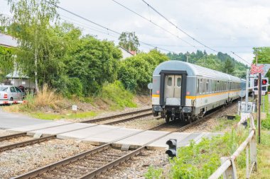Prag - Çek - 16 Temmuz 2023: Prag 'a giden trenin sonu. Yüksek kalite fotoğraf