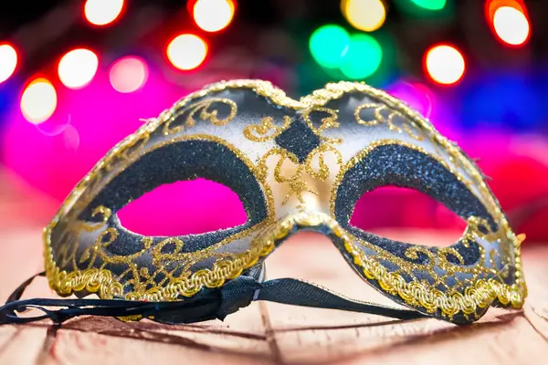 Carnival Party - Venetian Mask With Shiny Streamers - Masquerade Disguise Concept. High quality photo