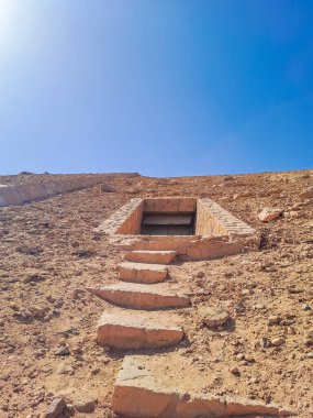 Abu Simbel Tapınağı 'nın arkasındaki mezar. Mısır. Yüksek kalite fotoğraf