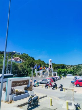 Rodos - Yunanistan - 2 Temmuz 2022 Rodos Dünya Mirası Şehri. Eski Rodos Kasabası Dünya Mirası Şehri, UNESCO, Yunanistan. Yüksek kalite fotoğraf