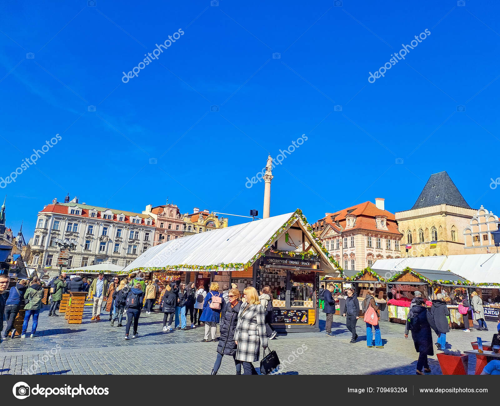 Prague Czech March 2024 Traditional Prague Easter Market Old Town