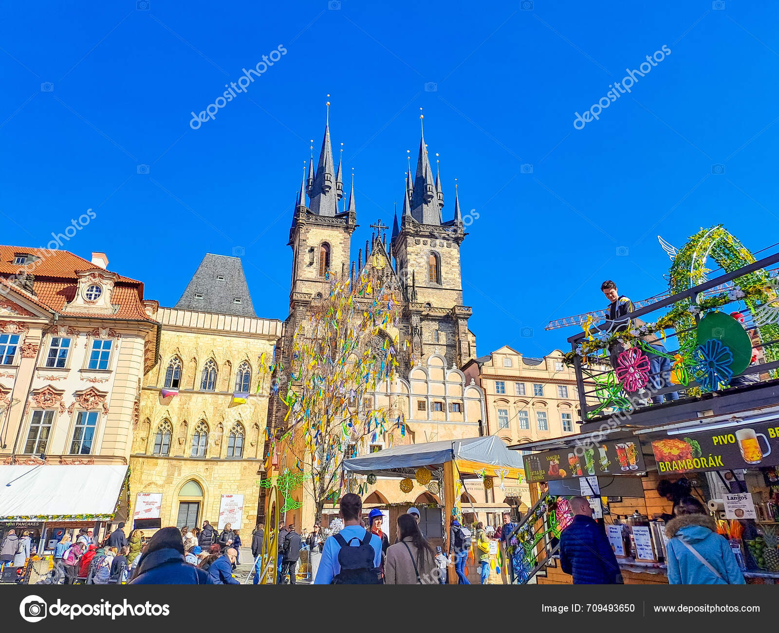 Prague Czech March 2024 Traditional Prague Easter Market Old Town