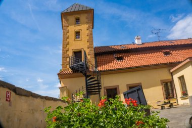 Podebrady- Czech- 27 July 2024: Podebrady historical castle and old town square buildings and fortifications in bohemia region of Czech republic,Europe. High quality photo clipart