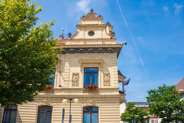 stock image Podebrady- Czech- 27 July 2024: Old architectural houses in the city center. High quality photo