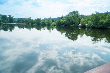 Beautiful views of the sammer river Berounka, forest and mountains, Czech. High quality photo clipart