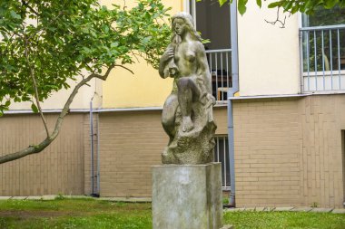 Podebrady- Czech- 27 July 2024: Monument in the central park of the city, art in health resort spa. High quality photo clipart