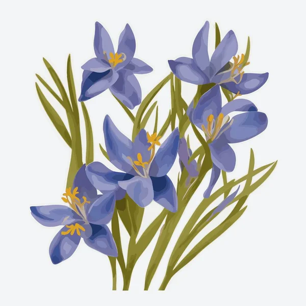 Ένα Πακέτο Από Λουλούδια Ixia Στυλ Διάνυσμα — Διανυσματικό Αρχείο