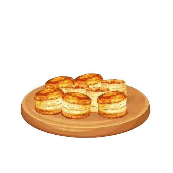 illustration of scones, british food on a white background