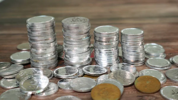 Madeni para yığını arka planı, finans ve ekonomi kavramları