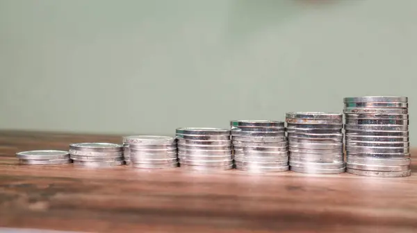 Madeni para yığını arka planı, finans ve ekonomi kavramları