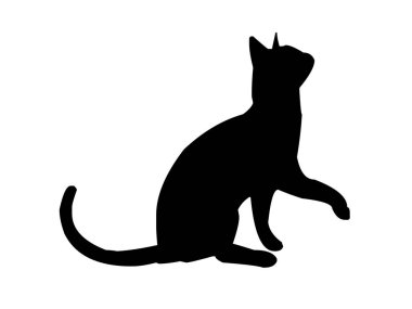 kedi silueti çizimi, logo, baskı, dekoratif çıkartma