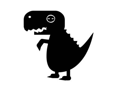 izole şirin t-rex siluet çizimi, logo, baskı, dekoratif çıkartma