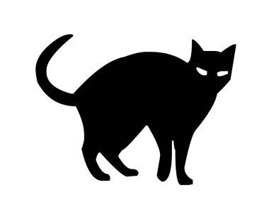 kedi silueti çizimi, logo, baskı, dekoratif çıkartma
