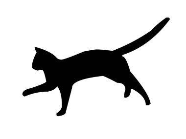 kedi silueti çizimi, logo, baskı, dekoratif çıkartma