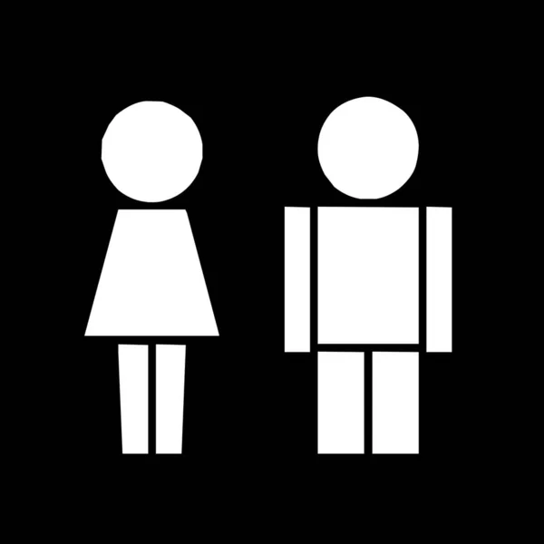 black and white icon illustration of man and woman