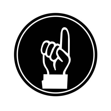 Bir el simgesinin bir parmağı yukarıyı gösteren çizimi