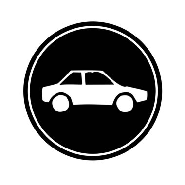 araba simgesinin siyah beyaz çizimi