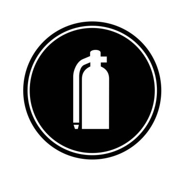 siyah yangın söndürme simgesi resimleme