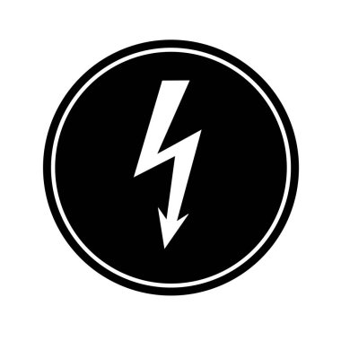 siyah ve beyaz elektrik güç simgesi beyaz üzerinde izole