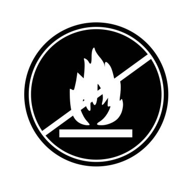 Ateş simgesi yok, yanıcı alanlar için tehlike işareti