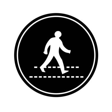 yaya geçidi işaret üzerine beyaz izole